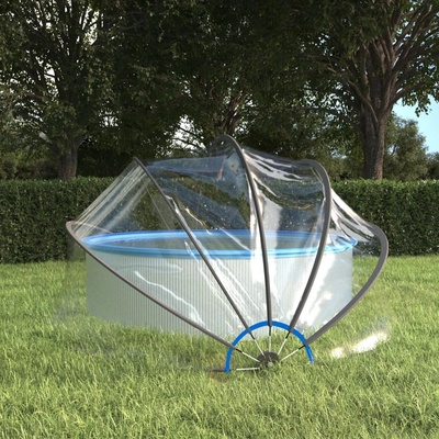 vidaXL Купол за басейн 376x188 см PVC (93813)