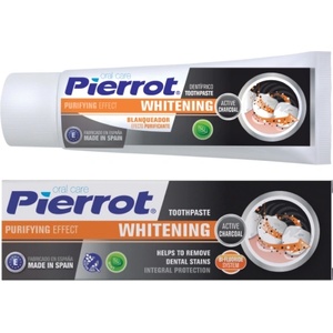Pierrot Избелваща паста за зъби, с активен въглен, 75 ml - baby