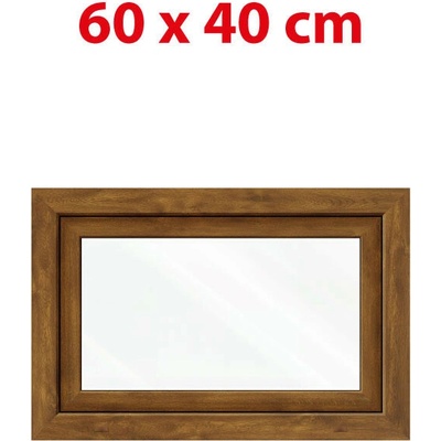 OKNA-HNED.SK Plastové okno (60 × 40 cm) sklopné zlatý dub/biele pre vedľajšie priestory Aplast 60