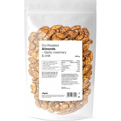 Vilgain Mandle nasucho pražené Česnek rozmarýn a chilli 250 g