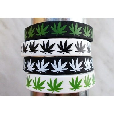 Blingstar A813 Silikonový náramek WEED Leaf Marihuana