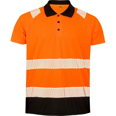 Result Polokošile R501X reflexní krátký rukáv fluorescent Oranžová fluorescent/černá S-M