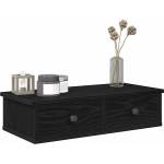 vidaXL Стенен рафт с чекмеджета, черен, 60x28x15 см, инженерно дърво (859942)