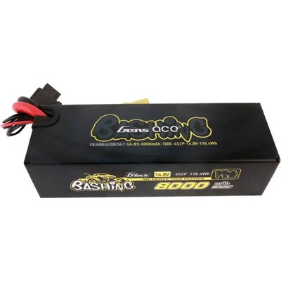 Gens ace Батерия Gens ace, 8000mAh, 14.8V, 100C, 4S2P, Lipo Battery Pack (GEA8K4S10E5GT)