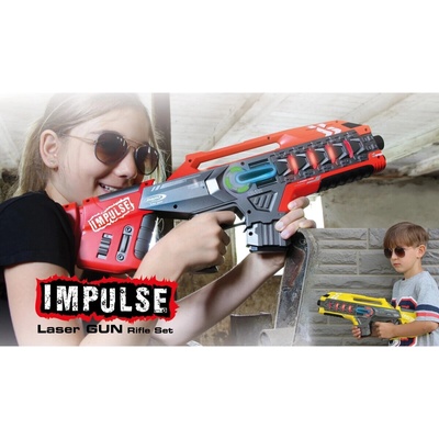 Impulse laser tag sada pušiek žltá/červená