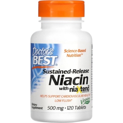Doctor's Best BEST Niacin Time-Released with Niaxtend 500 mg [120 Таблетки]