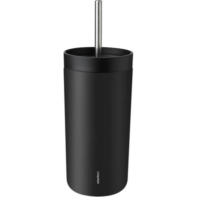 Stelton Термочаша To-Go Sip с двойни стени от стомана със сламка 400 мл черна (686-51)