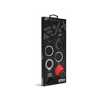 Apple NextOne Air Tag Silicone Clips & Aluminium Carabiners - 4 Pack (atg-pack-alusil)