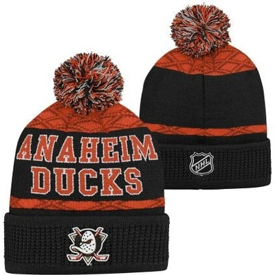 Outerstuff Dětská zimní čepice Anaheim Ducks NHL Puck Pattern Cuffed Pom