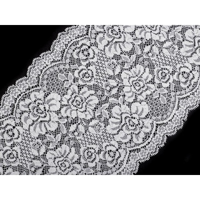 Elastická krajka / vsadka / běhoun šíře 18 cm Varianta: 1 bílá, Balení: 1 m – Zboží Dáma