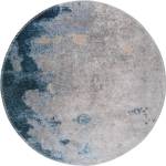 Vitaus Синьо-сив миещ се кръгъл килим ø 120 cm - Vitaus (KRN-S9517-Yuvarlak-120x120)