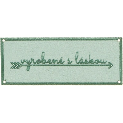 Nášivka Vyrobila s Láskou 5 x 2 cm zelená