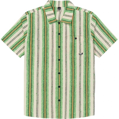 Picture Мъжка риза с копчета Picture Mataikona S/S Shirt - Greenstripes Print - размер XL (033-1929-0914)