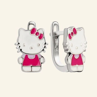 SilveAmo Strieborné náušnice Hello Kitty CK2902