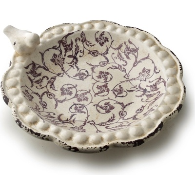 Mondex Keramické ptačí pítko Crocket 25,5 cm béžové hnědé – Zboží Mobilmania