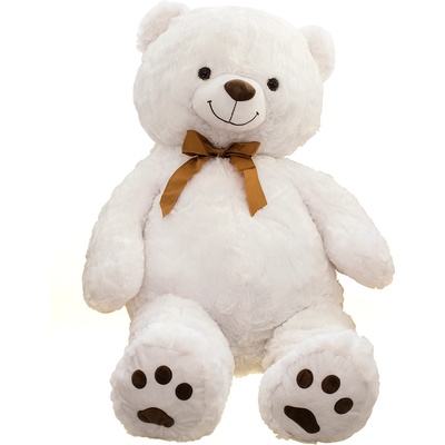 Плюшено мече гигант с кафява панделка, бяло, 100 см (46078)