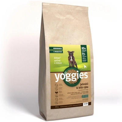 Yoggies minigranule lisované za studena s probiotiky Jehněčí maso & bílá ryba 15 kg