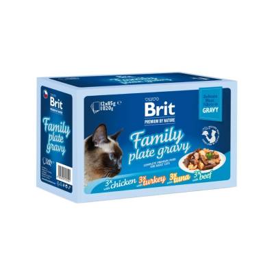 Brit Premium by Nature Cat Delicate Fillets in Gravy Family Plate 1020 g (12x85g)