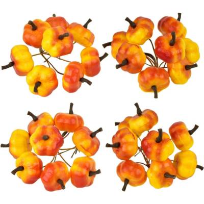 Dýně přízdoby žluto-oranžové 8 ks, set 4 ks