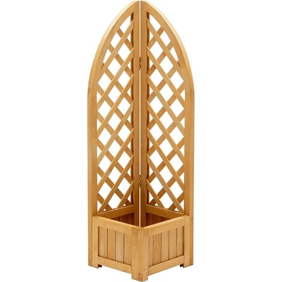KONDELA Kvetináč drevo bronz 32 x 32 x 112 cm