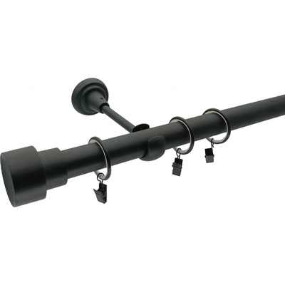 KovovégarnýžeCZ Goddo elegance 25 mm Jednořadá Bez kroužků černá matná 360 cm