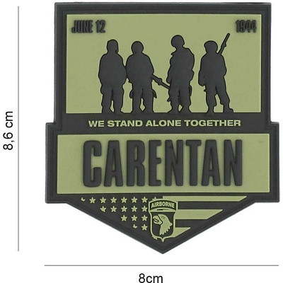 Gumová nášivka 101 Inc Carentan Airborne - olivová-černá
