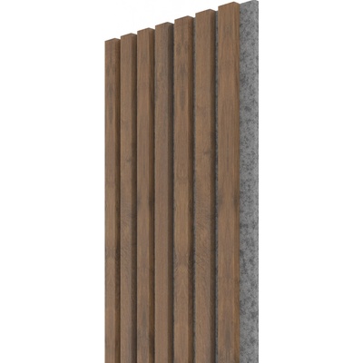 Wall Concept akustický panel Dub Livingstone tabakový, sivý filc + MDF, 2750 x 285 x 21 mm 0,78m²