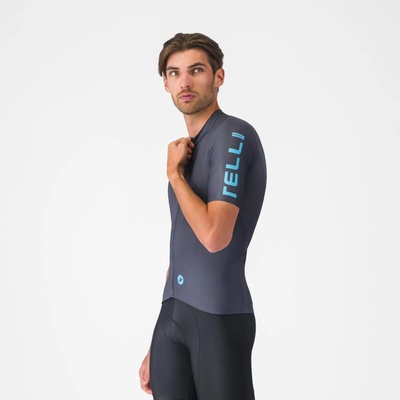 Castelli Entrata Apex Jersey men"s /twilight blue/neon cobalt