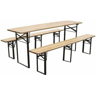 Pivný set DORTMUND Medium3, stôl 200x50x77 cm, 2x lavica 200x25x47 cm