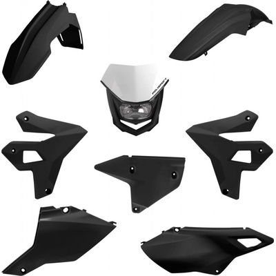 POLISPORT kompletní sada plastů SUZUKI DR-Z 400 (DRZ400) 00-25 v sadě přední světlo (restyling) barva černá