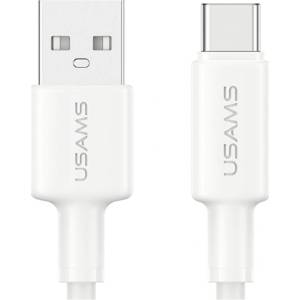 USAMS Кабел USAMS U90 3A за USB-A към USB-C, бял (Usa001678)