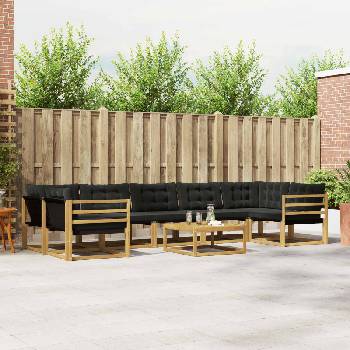 vidaXL Комплект дивани за открито 8 pcs Бяло и черно 79 x 79 x 37 см (3388506)