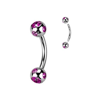 Šperky4U piercing do obočí kulička s kamínky OB01093-F