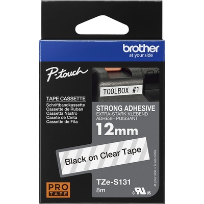 BROTHER TZE-S131 čierna na priehľadnej permanentná 12 mm