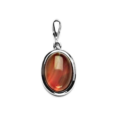 Čištín Zlatý přívěsek přírodní kámen světlý karneol bílé zlato P 1454 22