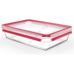 Tefal - Контейнер за храна 3 л MSEAL GLASS червен/стъкло (GS0283)