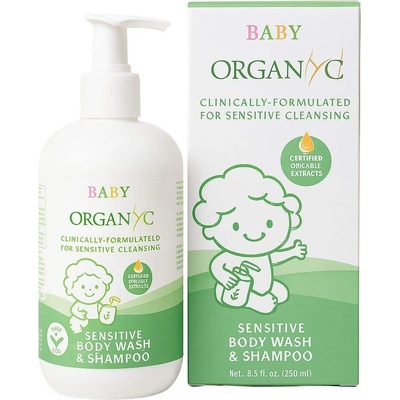 Organyc Bio dětský sprchový gel a šampon pro citlivou pokožku, 250 ml