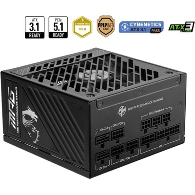 MSI MPG A1000GS PCIE5 1000W 306-7ZPFY11-CE0 – Zboží Mobilmania