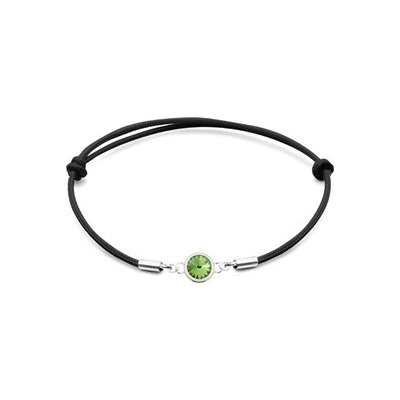 Nubis stříbrný náramek s Crystals from Swarovski Peridot SX129-PD