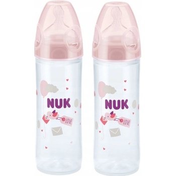 Nuk New Classic láhev Love silikon bílá 250ml