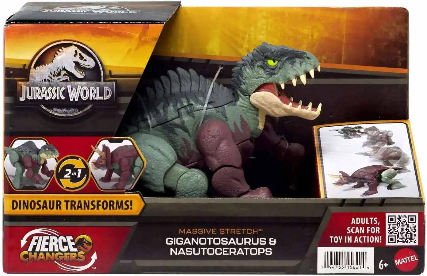 Mattel Jurassic World Dinosaurus Giganotosaurus a Nasutoceratopse