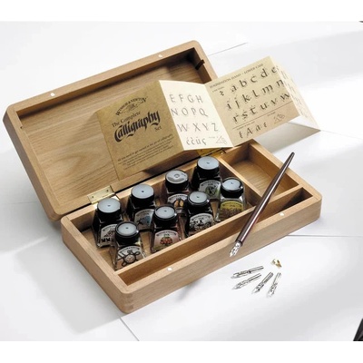 Winsor & Newton Kaligrafická sada v dřevěném boxu – Zboží Dáma Winsor & Newton Kaligrafická sada v dřevěném boxu – Zboží Dáma
