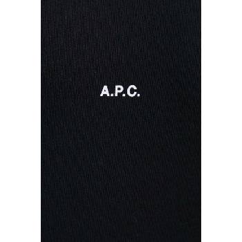 APC Памучна тениска A. P. C. t-shirt boxy micro logo GOTS в черно с изчистен дизайн COHBW. H26386 (COHBW.H26386)