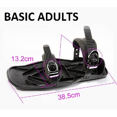 SNOWSKATES Mini univerzální zimní lyže krátké lyže lyžařské boty snow shoes sněžné brusle snowblades Typ: BASIC ADULTS (pro dospělé): 38,5cm x 13,2xm