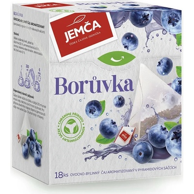 JEMČA Ovocný čaj v pyramidových sáčcích Borůvka 18 x 2 g