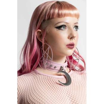 Image 1 of KILLSTAR обеци KILLSTAR - Pentagram Hoop - Pastel Pink - KSRA004235