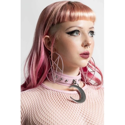 KILLSTAR обеци KILLSTAR - Pentagram Hoop - Pastel Pink - KSRA004235