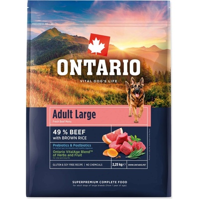 Ontario Adult Large Beef & Brown Rice 2,25 kg