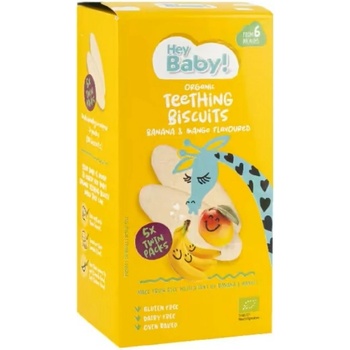 Hey Baby Био бебешки бисквитки Hey Baby - Банан и манго, 5 x 4.2g (BB202817)