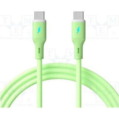 Akyga AK-USB-69 USB 2.0 USB C vidlice z obou stran niklovaný 1m zelený